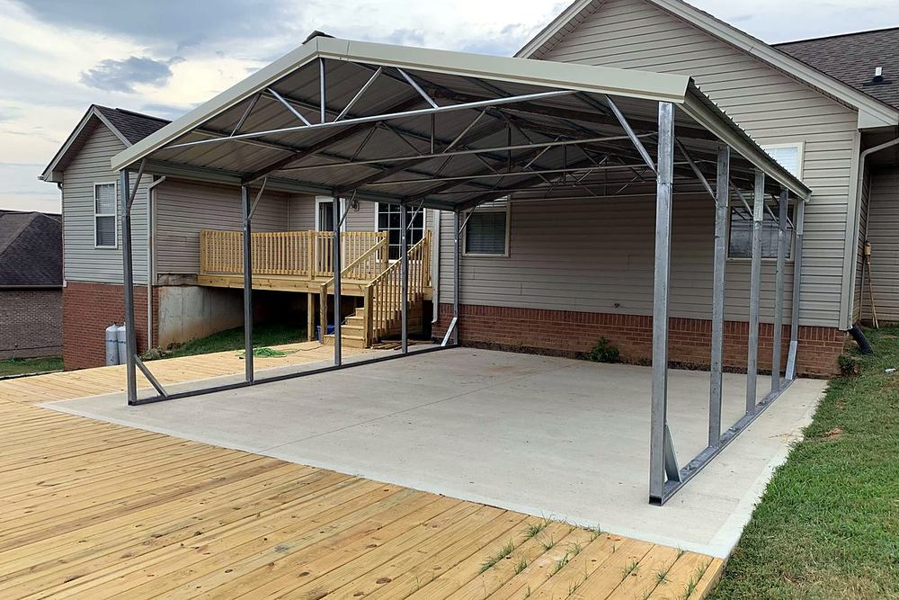 Vertical roof square eave metal carport